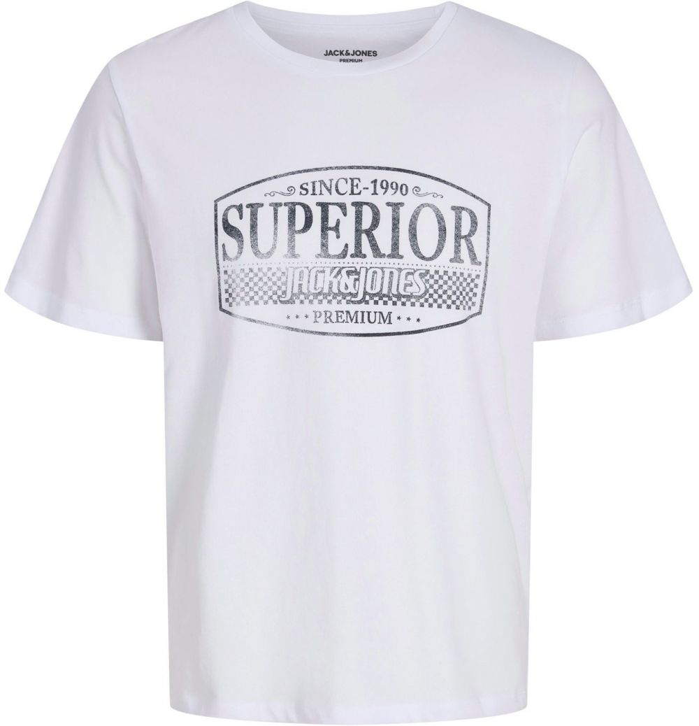 Jack & Jones Premium Tričko 'JPRBLUNOAH'  čierna / biela