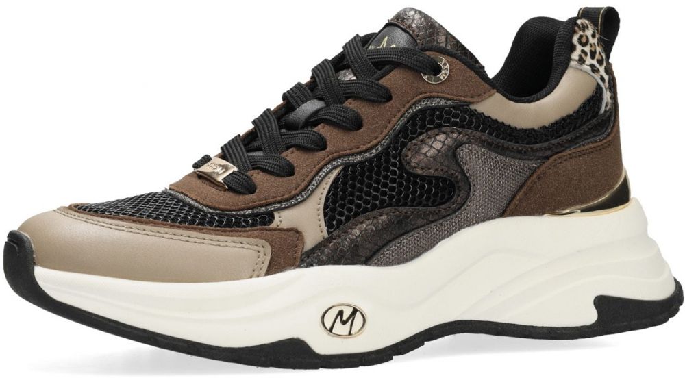 MEXX Nízke tenisky 'Palma Ora'  hnedá / tmavošedá / farby bahna / čierna