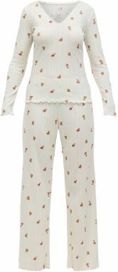 Hunkemöller Pyžamo  krémová / hnedá / brusnicová