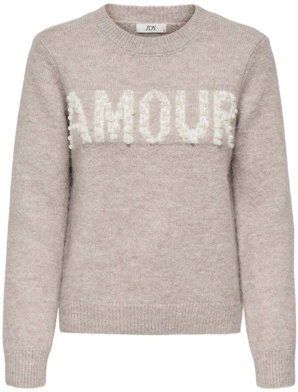 JDY Sveter 'JDYAMOUR'  krémová / tmavošedá