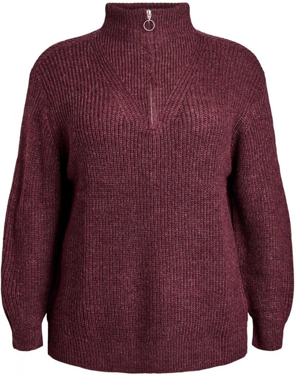 Zizzi Sveter 'Fllola'  vínovo červená