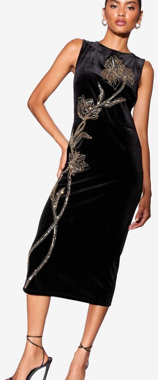 Lipsy Šaty  čierna / strieborná