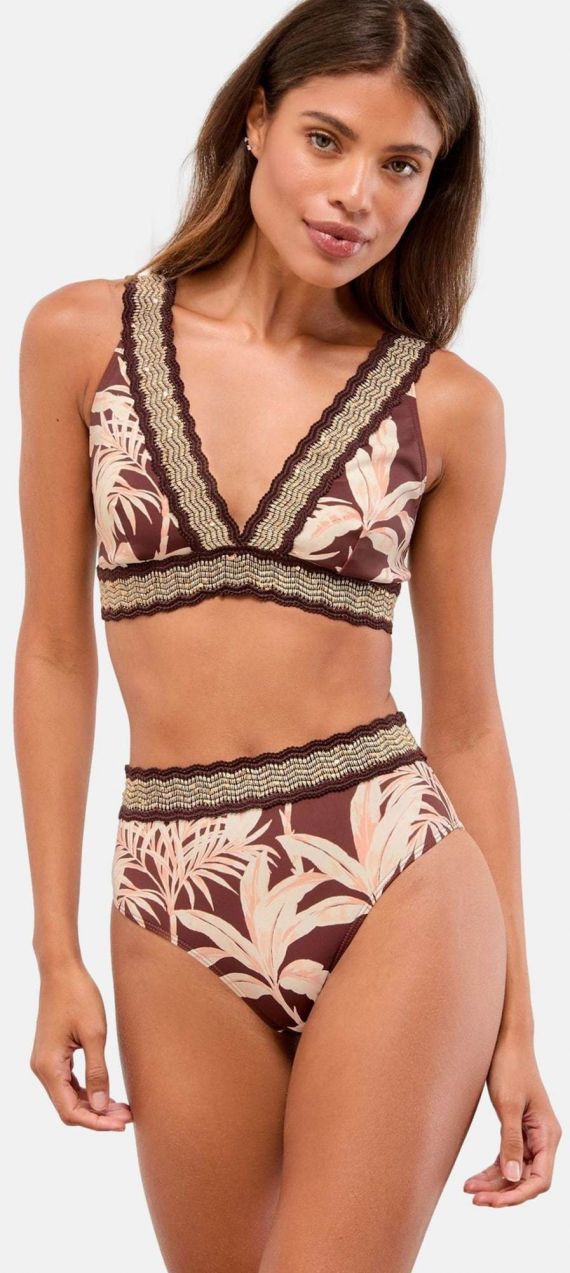 Lipsy Bikinové nohavičky  béžová / hnedá / zlatá / ružová