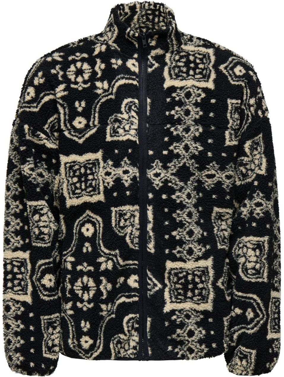 Only & Sons Flisová bunda 'ONSJAMES'  béžová / čierna