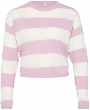 Only Petite Sveter 'ONLDERRY'  orchideová / biela