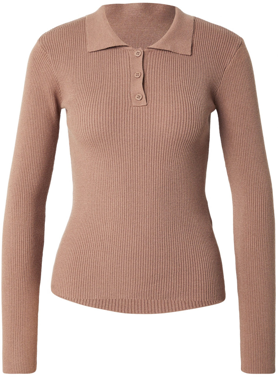 PIECES Sveter  hnedá