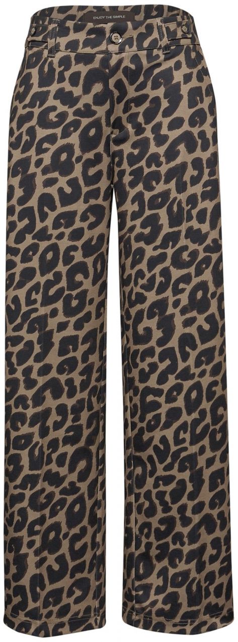 STREET ONE Nohavice  svetlohnedá / tmavohnedá / čierna