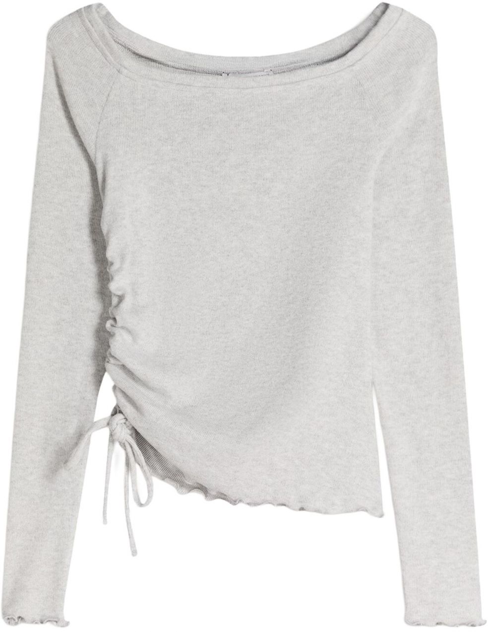 Bershka Tričko  sivá melírovaná