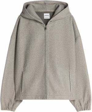 Bershka Tepláková bunda  tmavobéžová