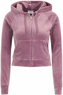 Juicy Couture Tall Tepláková bunda 'MADISON'  svetlofialová / strieborná