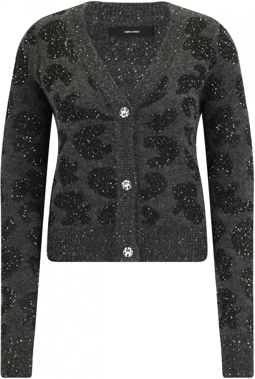 Vero Moda Tall Kardigán 'VMZUZU'  tmavosivá / čierna