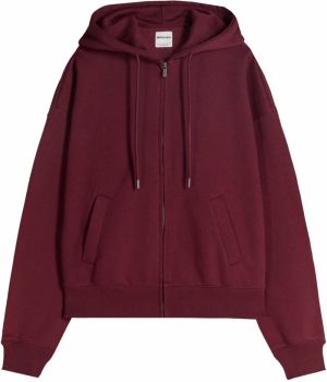 Bershka Tepláková bunda  burgundská