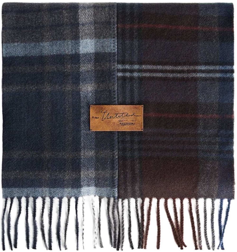 Bershka Šál  námornícka modrá / pastelovo modrá / červená / biela