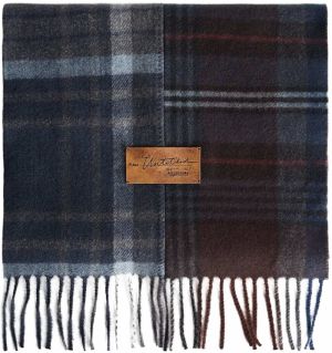 Bershka Šál  námornícka modrá / pastelovo modrá / červená / biela