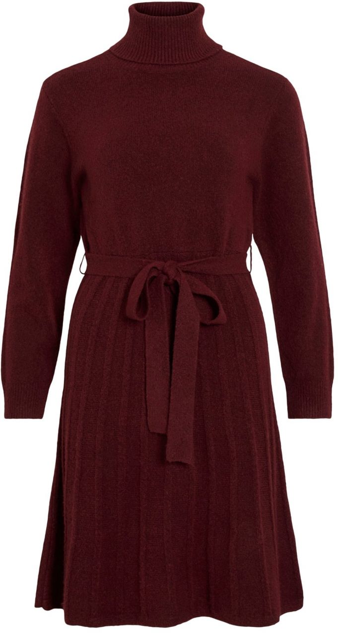 VILA Pletené šaty 'VITRINE'  vínovo červená