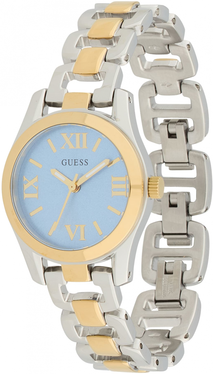 GUESS Analógové hodinky  svetlomodrá / zlatá / strieborná