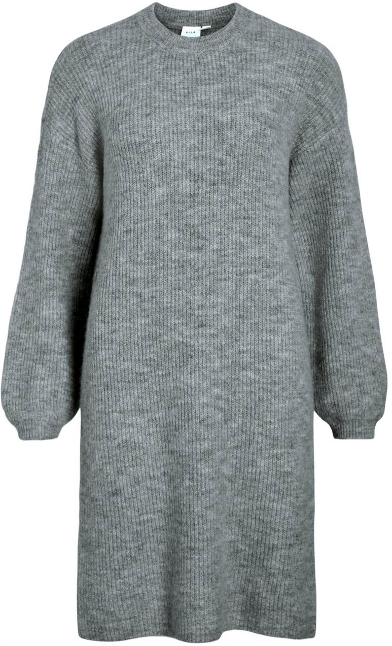 VILA Pletené šaty 'VIRETTA'  sivá melírovaná