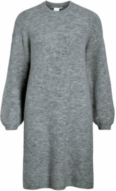 VILA Pletené šaty 'VIRETTA'  sivá melírovaná