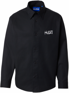 HUGO Košeľa 'Ebolt'  čierna / biela