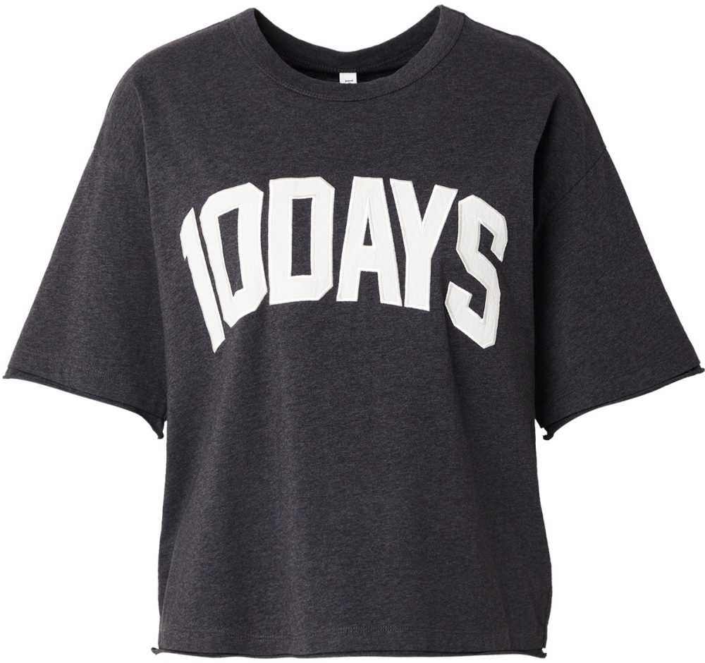 10Days Tričko  tmavosivá / biela