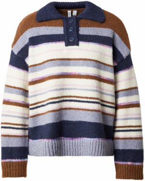 PIECES Sveter 'PCRYE'  indigo / mokka / orgovánová / biela