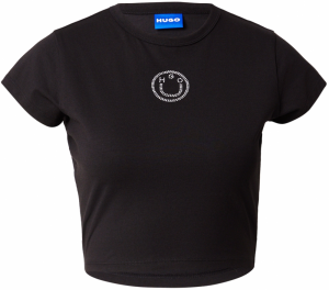 HUGO Tričko 'Dome_B_2'  čierna / priehľadná