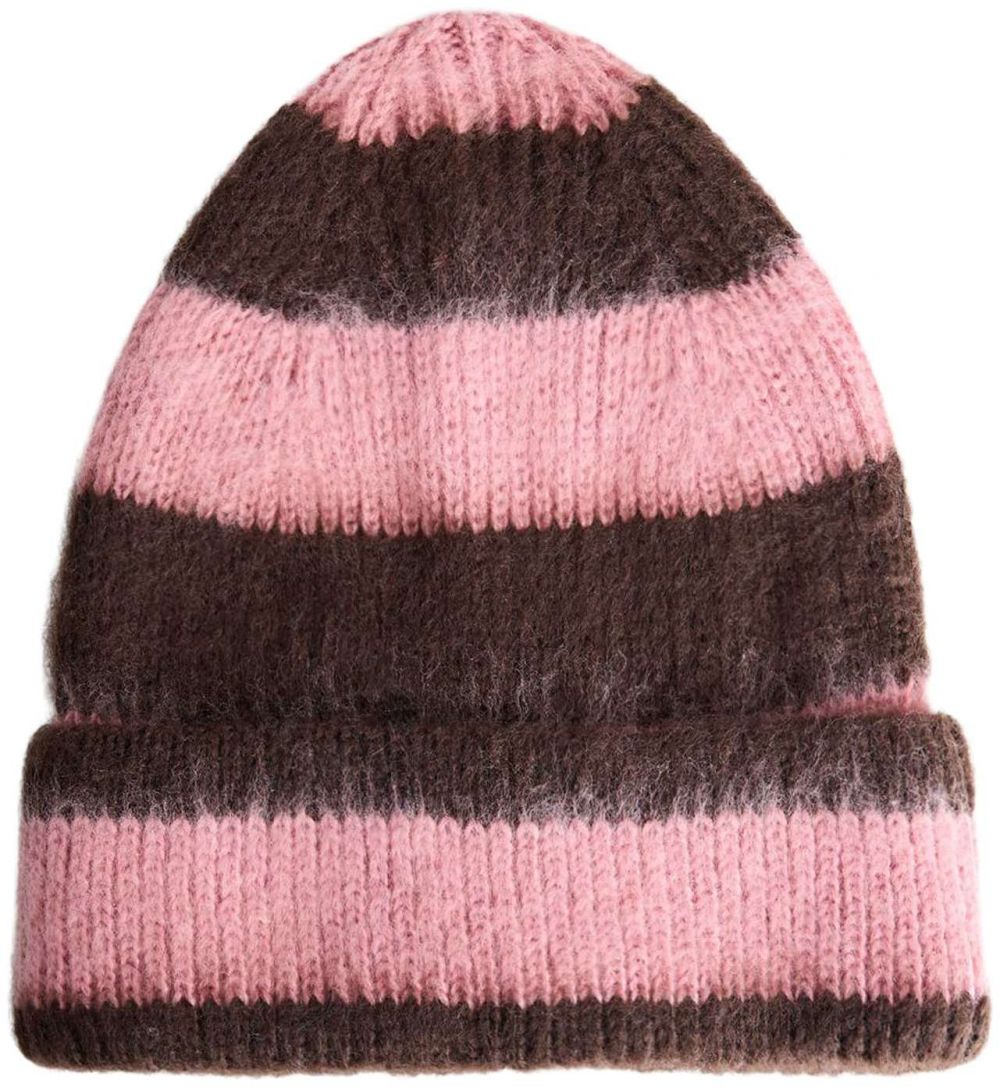 Bershka Čiapky  tmavohnedá / ružová