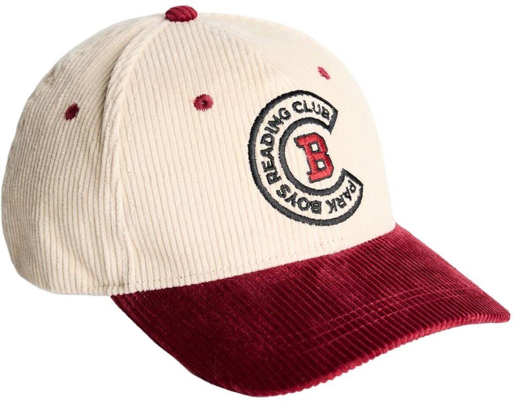 Bershka Čiapka  nebielená / bordová / čierna