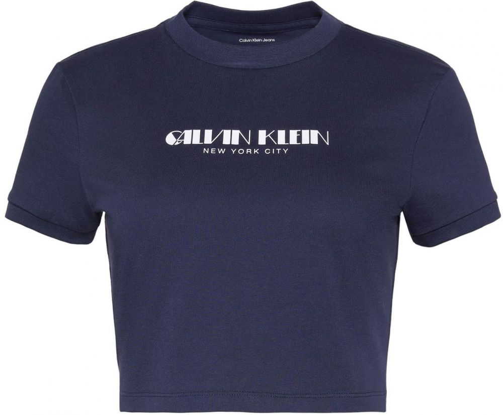 Calvin Klein Jeans Tričko  modrofialová / biela
