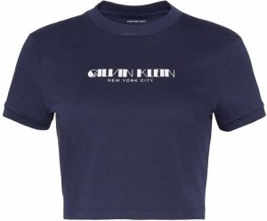 Calvin Klein Jeans Tričko  modrofialová / biela