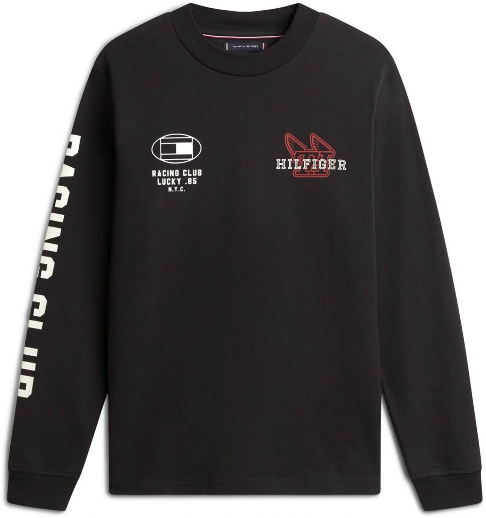 TOMMY HILFIGER Tričko 'MODERN ATHLEISURE'  červená / čierna / biela