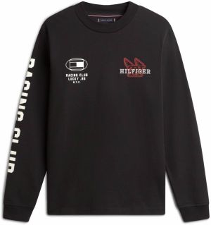 TOMMY HILFIGER Tričko 'MODERN ATHLEISURE'  červená / čierna / biela