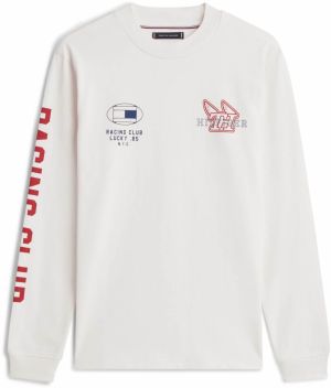 TOMMY HILFIGER Tričko 'MODERN ATHLEISURE'  námornícka modrá / červená / šedobiela