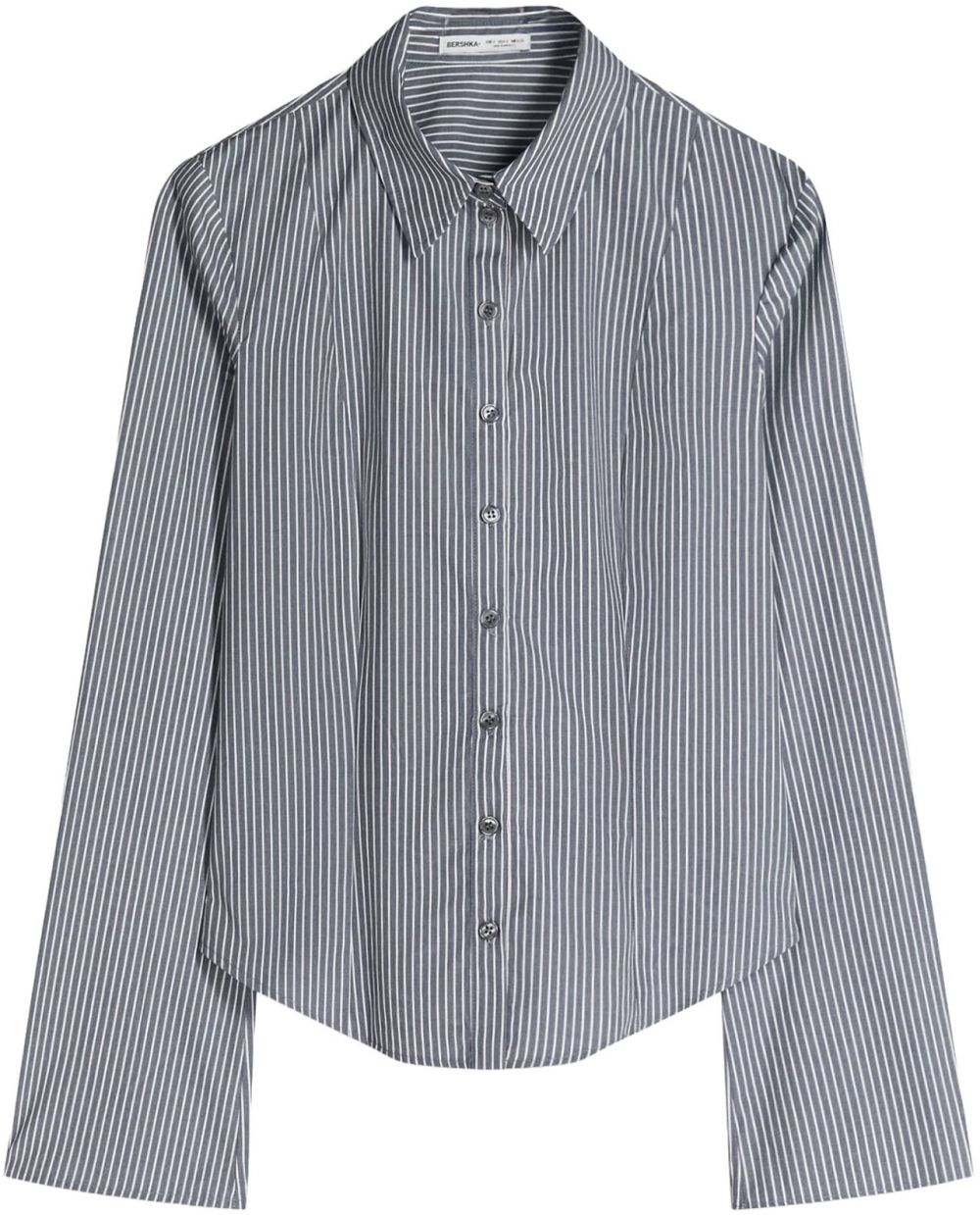 Bershka Blúzka  sivá / biela