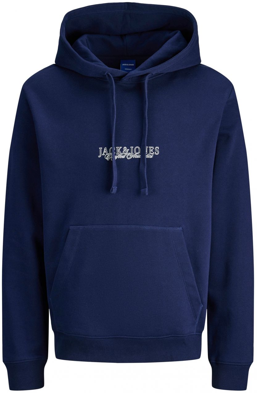 Jack & Jones Plus Mikina 'JORBLEECKER'  námornícka modrá / biela