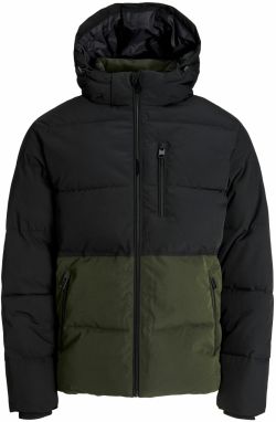 Jack & Jones Plus Zimná bunda 'JJEOWEN'  olivová / čierna