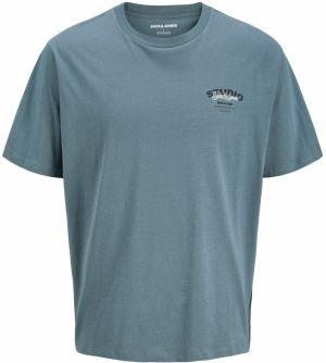 Jack & Jones Plus Tričko 'JJYUKI'  modrosivá / čierna / biela