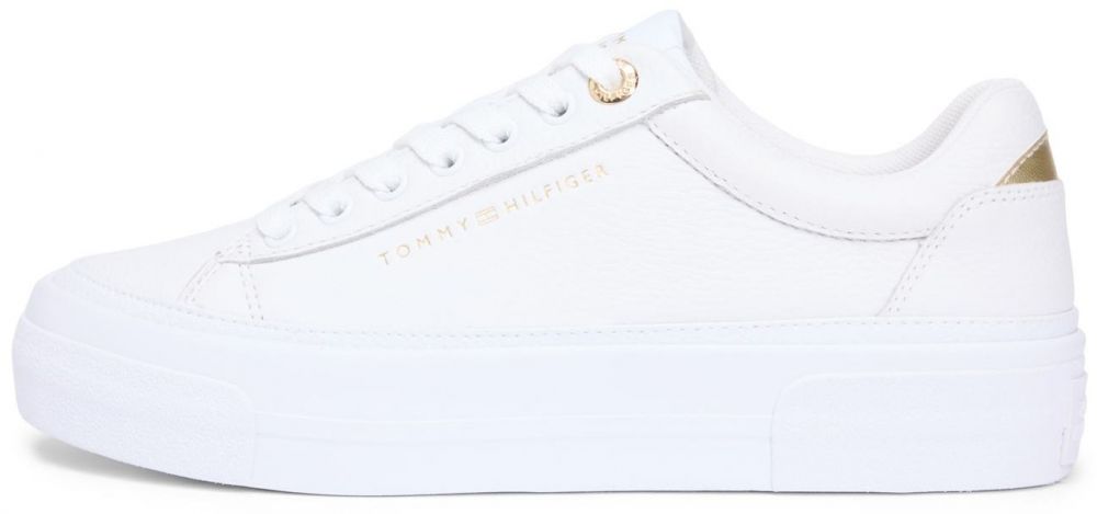 TOMMY HILFIGER Nízke tenisky  zlatá / biela