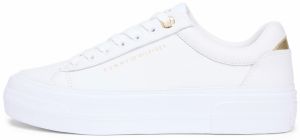 TOMMY HILFIGER Nízke tenisky  zlatá / biela