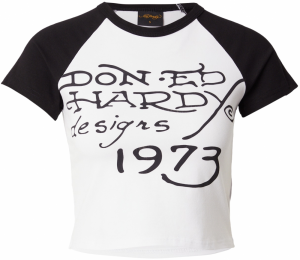 Ed Hardy Tričko  oranžová / tmavočervená / čierna / biela