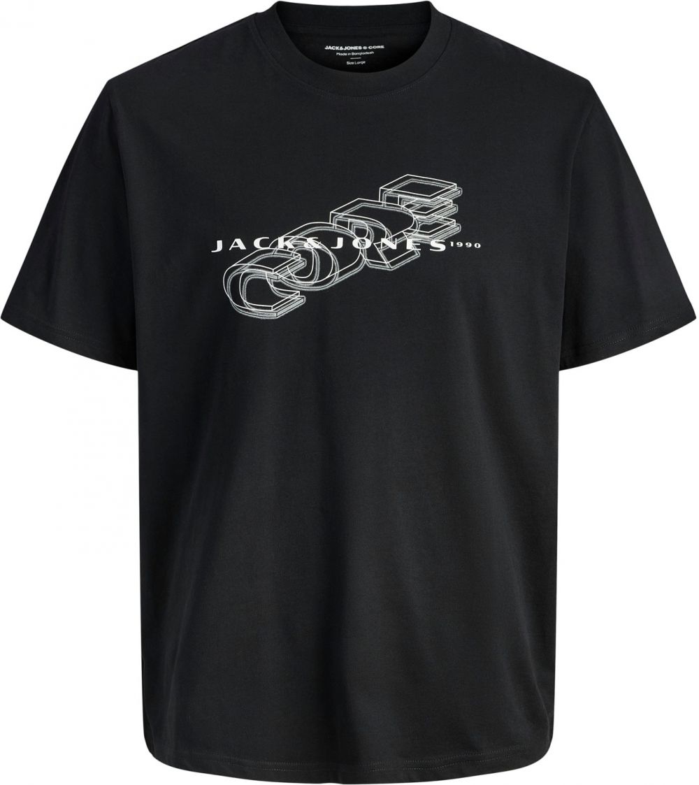 Jack & Jones Plus Tričko 'JCOFUSION'  sivá / čierna / šedobiela