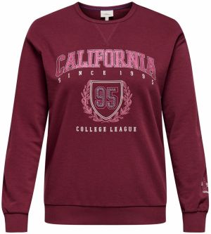 ONLY Carmakoma Mikina 'CARBEN'  ružová / tmavočervená / biela