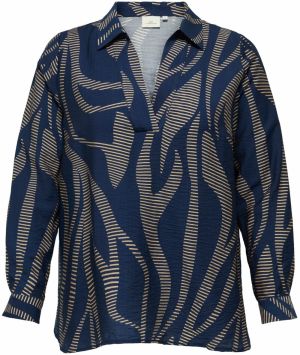 ONLY Carmakoma Blúzka 'CARFANNIL'  tmavomodrá / kamenná