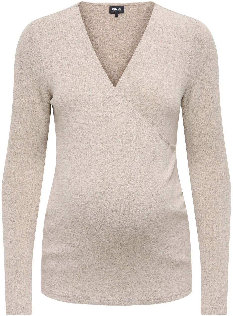 Only Maternity Tričko 'OLMBEARY'  svetlohnedá