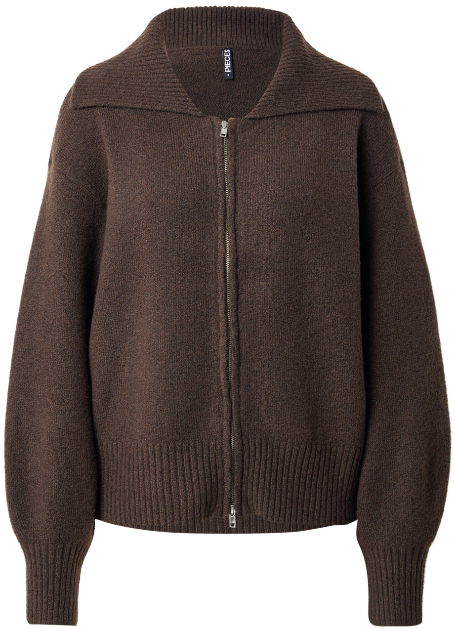 PIECES Kardigán 'PCMALOU'  tmavohnedá