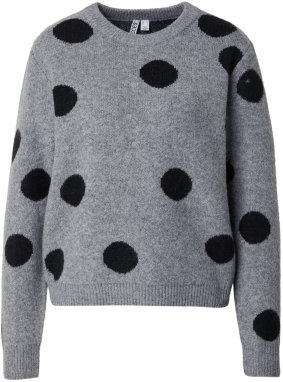 PIECES Sveter 'PCOSLA'  sivá / čierna