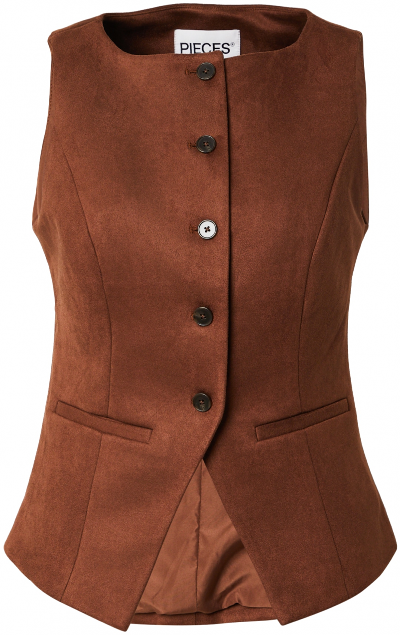 PIECES Vesta k obleku 'PCRAKEL'  hnedá