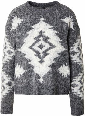 ONLY Sveter 'ONLAZU'  tmavosivá / biela