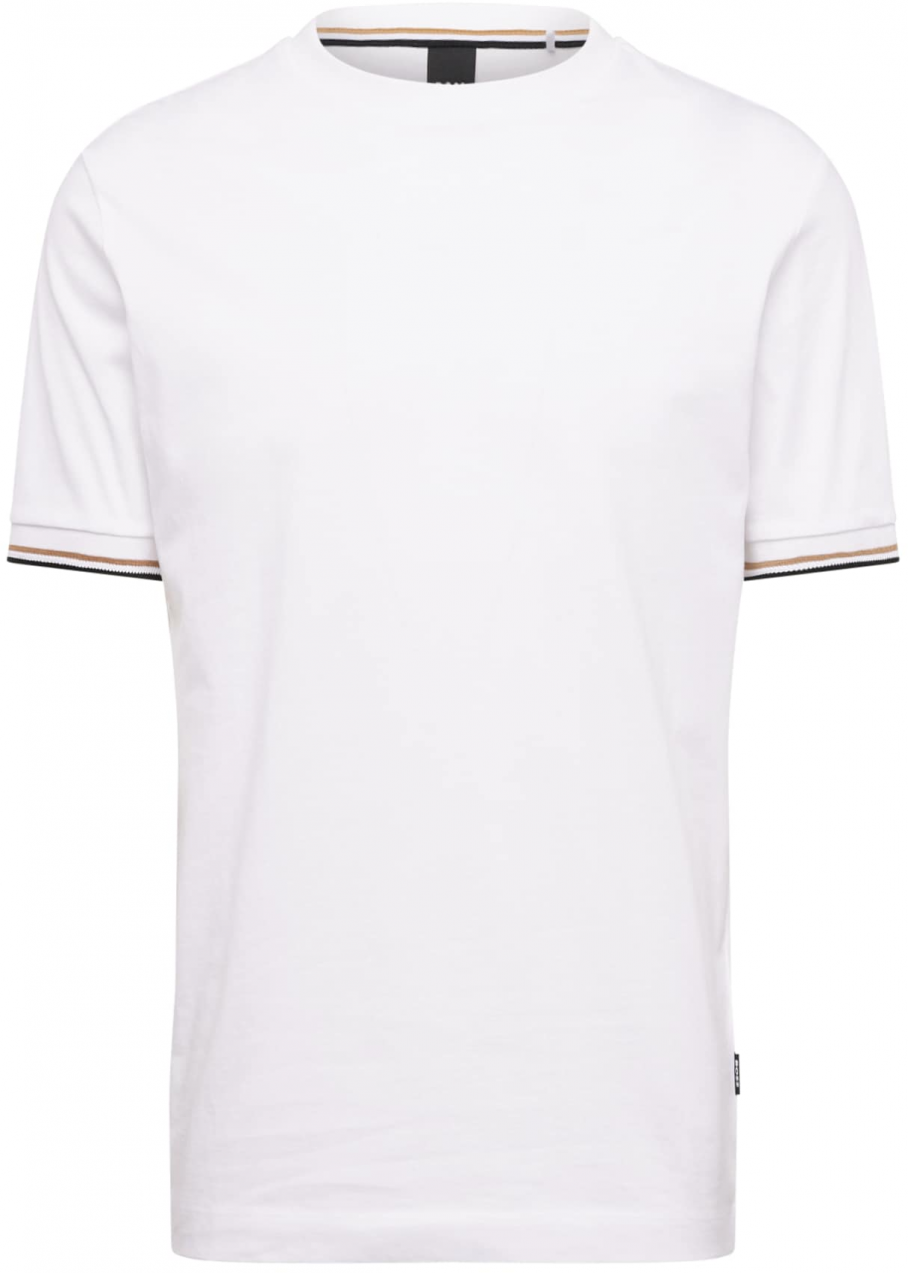 BOSS Tričko 'Thompson 04'  karamelová / čierna melírovaná / biela