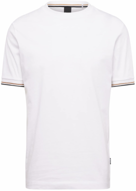 BOSS Tričko 'Thompson 04'  karamelová / čierna melírovaná / biela